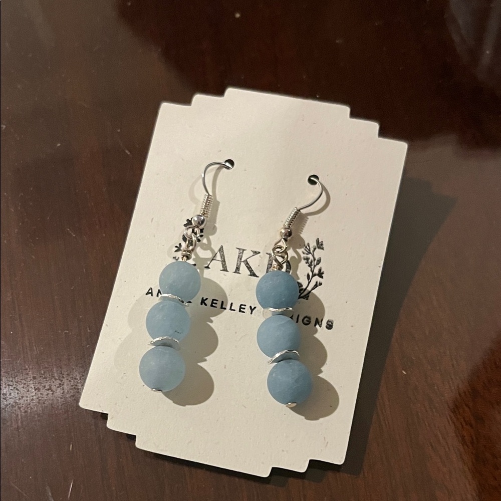 Blue Beaded Earrings